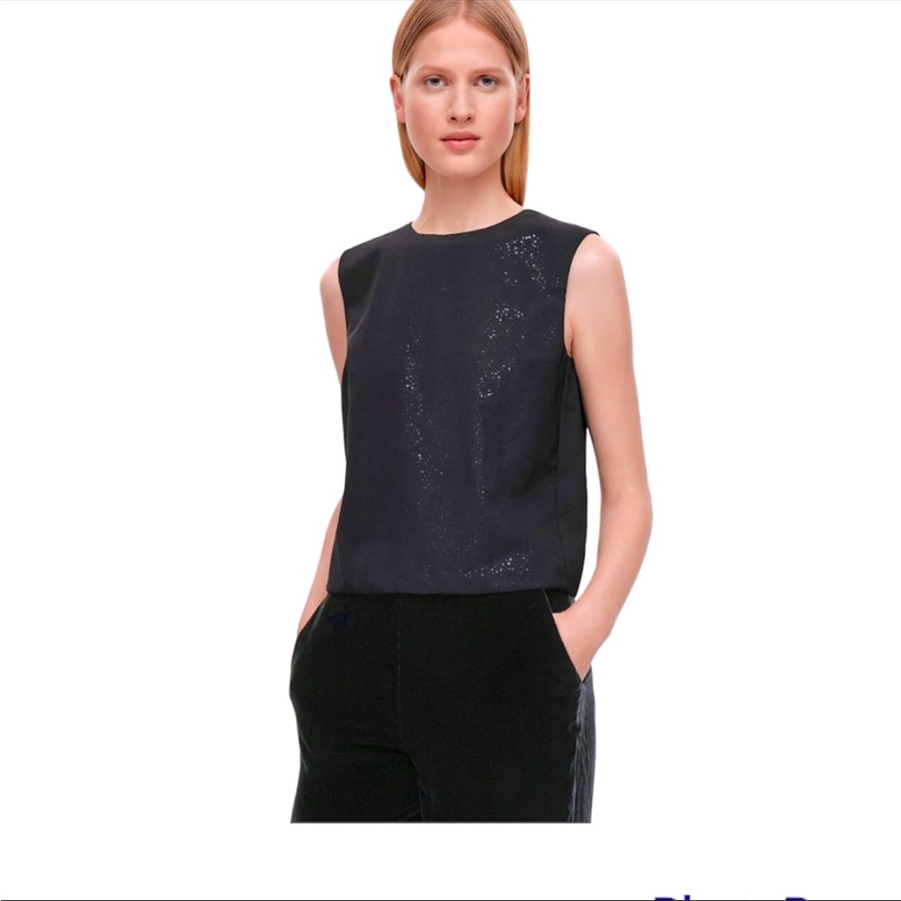 NWT COS shimmery sequined shell top with back and size zip UK 16/US 12/ XL